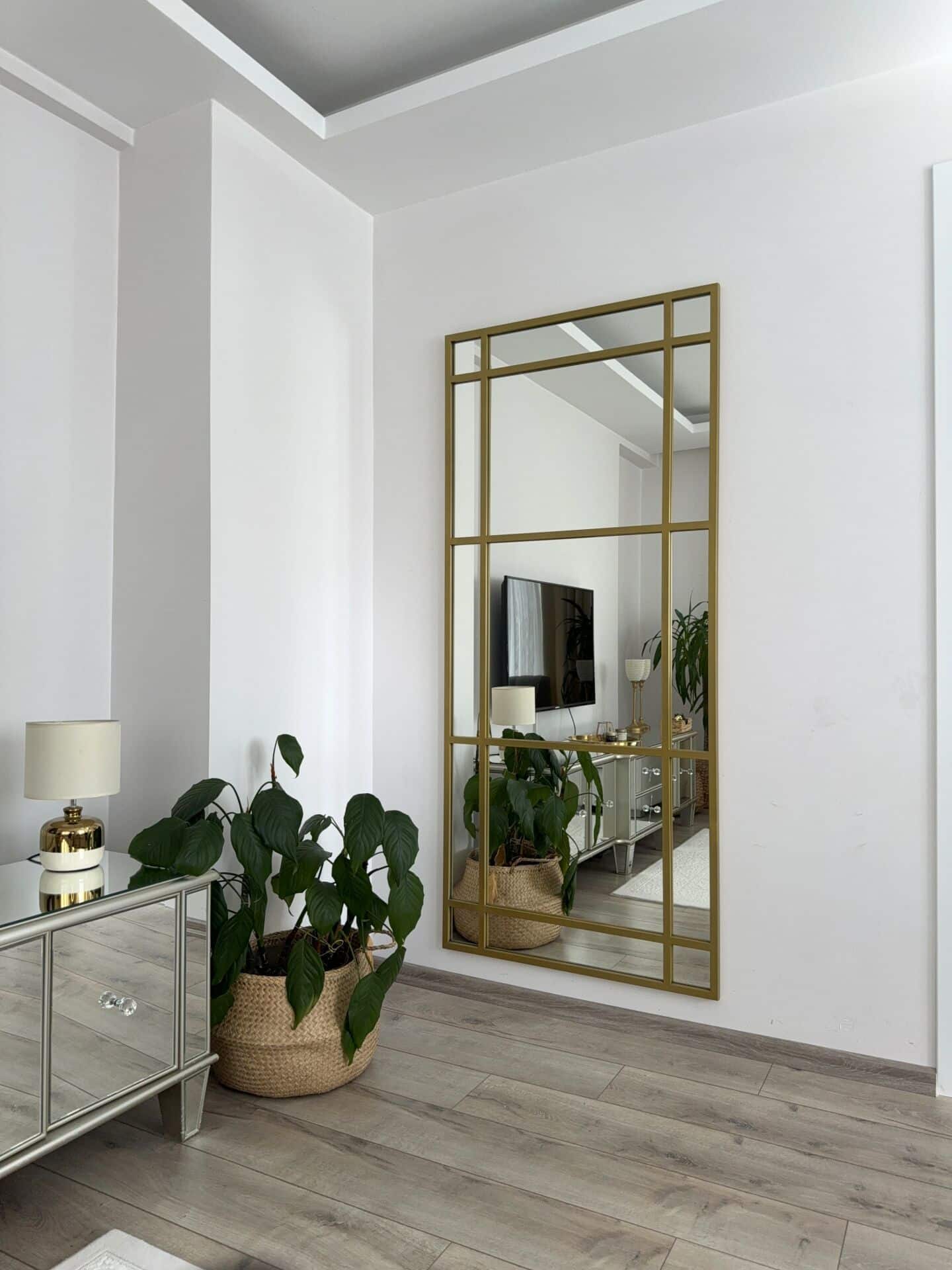 Dekorativer Metallrahmen-Spiegel in 3 Farben | 180×80 cm