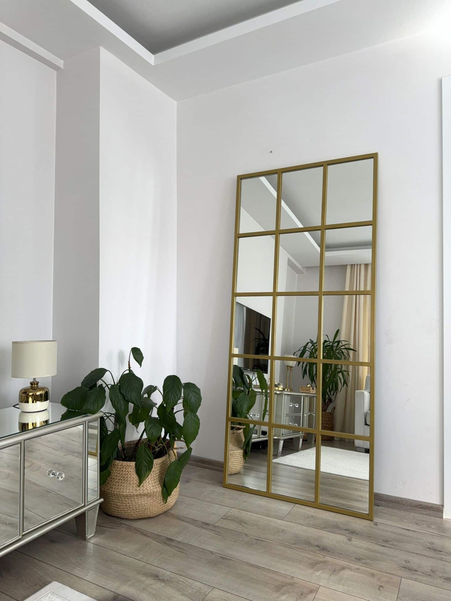 Quadratisch gerahmt Dekorativer Spiegel in 3 Farben | 180×80 cm