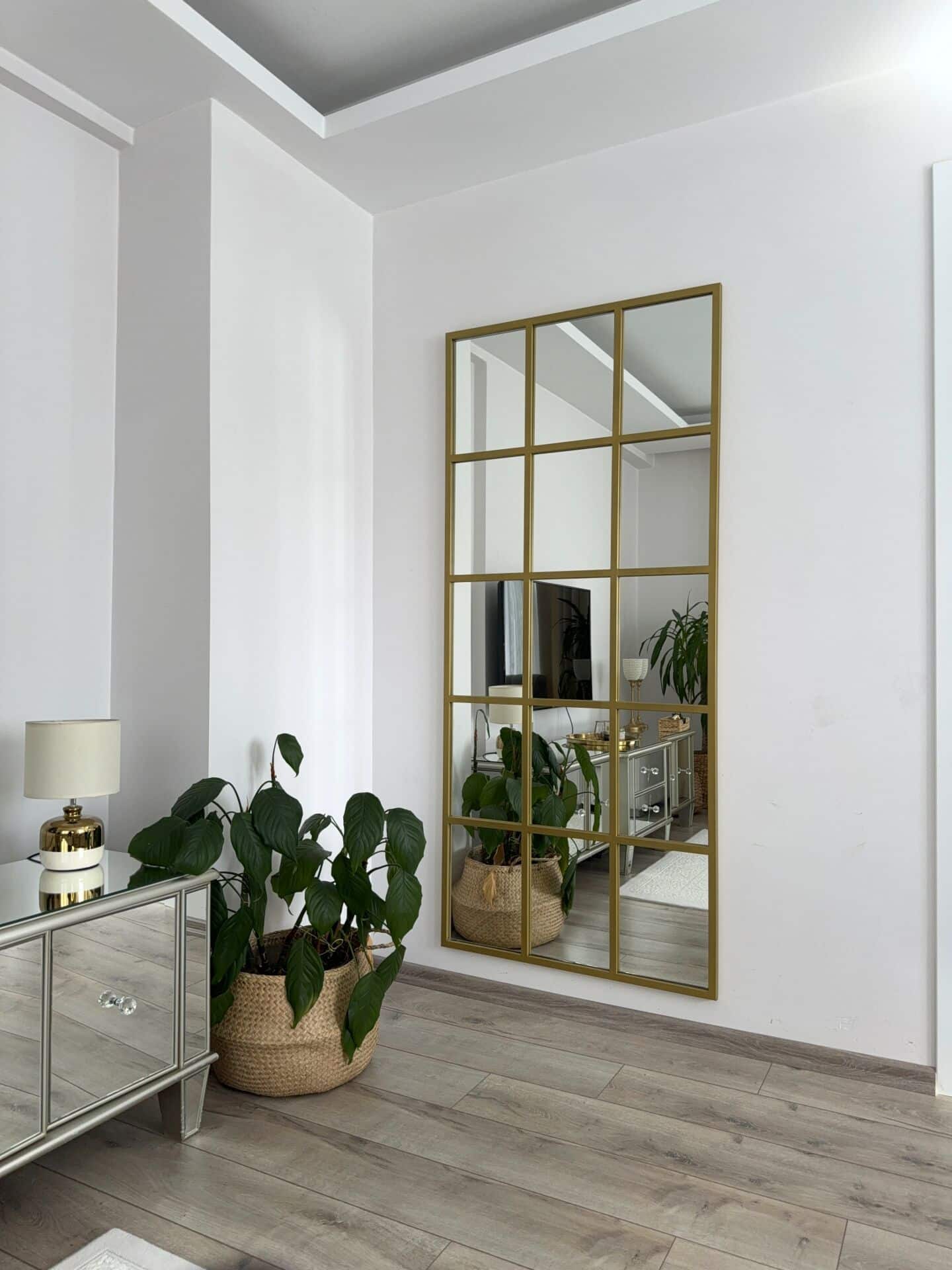 Quadratisch gerahmt Dekorativer Spiegel in 3 Farben | 180×80 cm