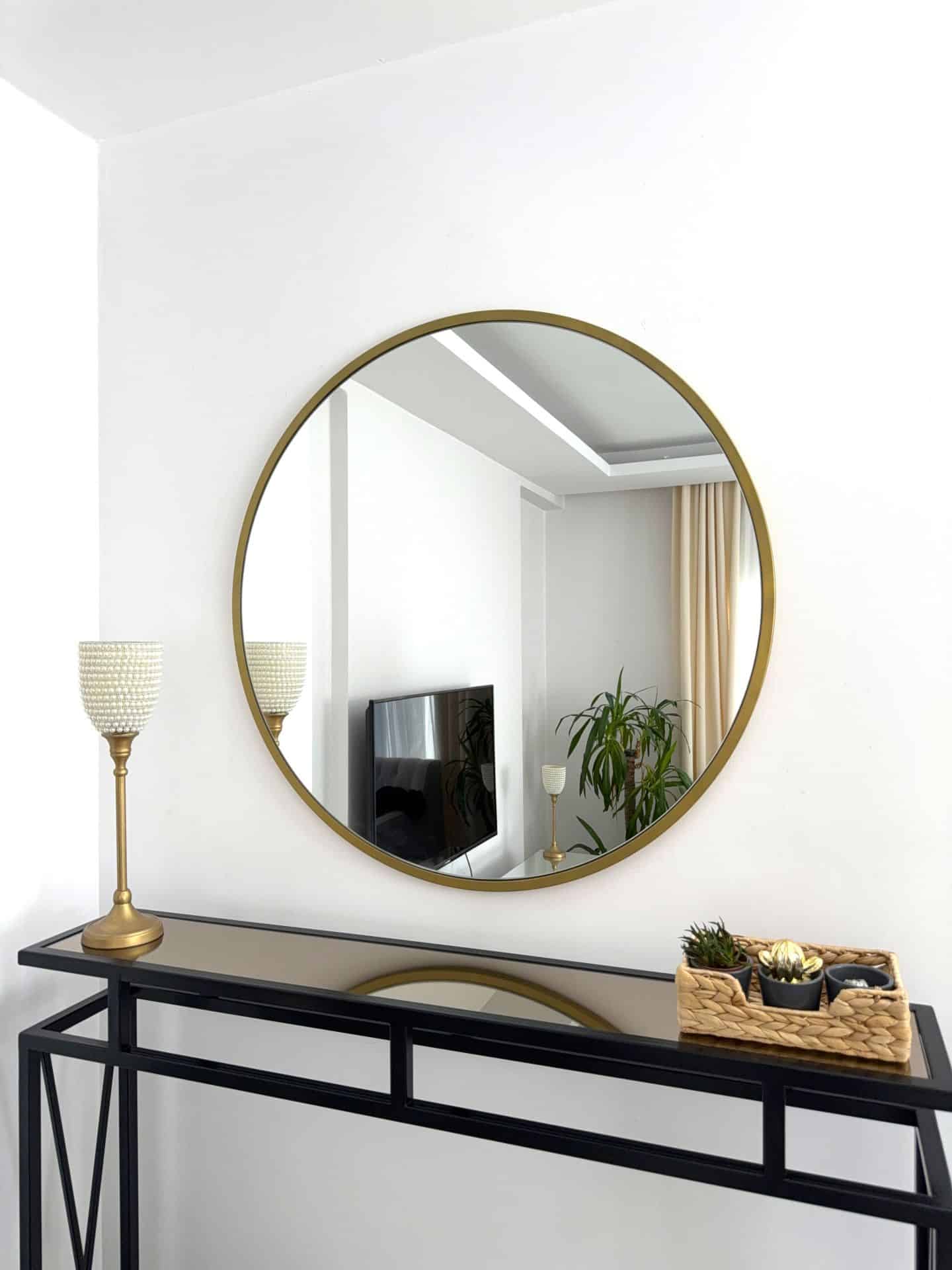 Runder Wandspiegel in 3 Farben, 80 cm