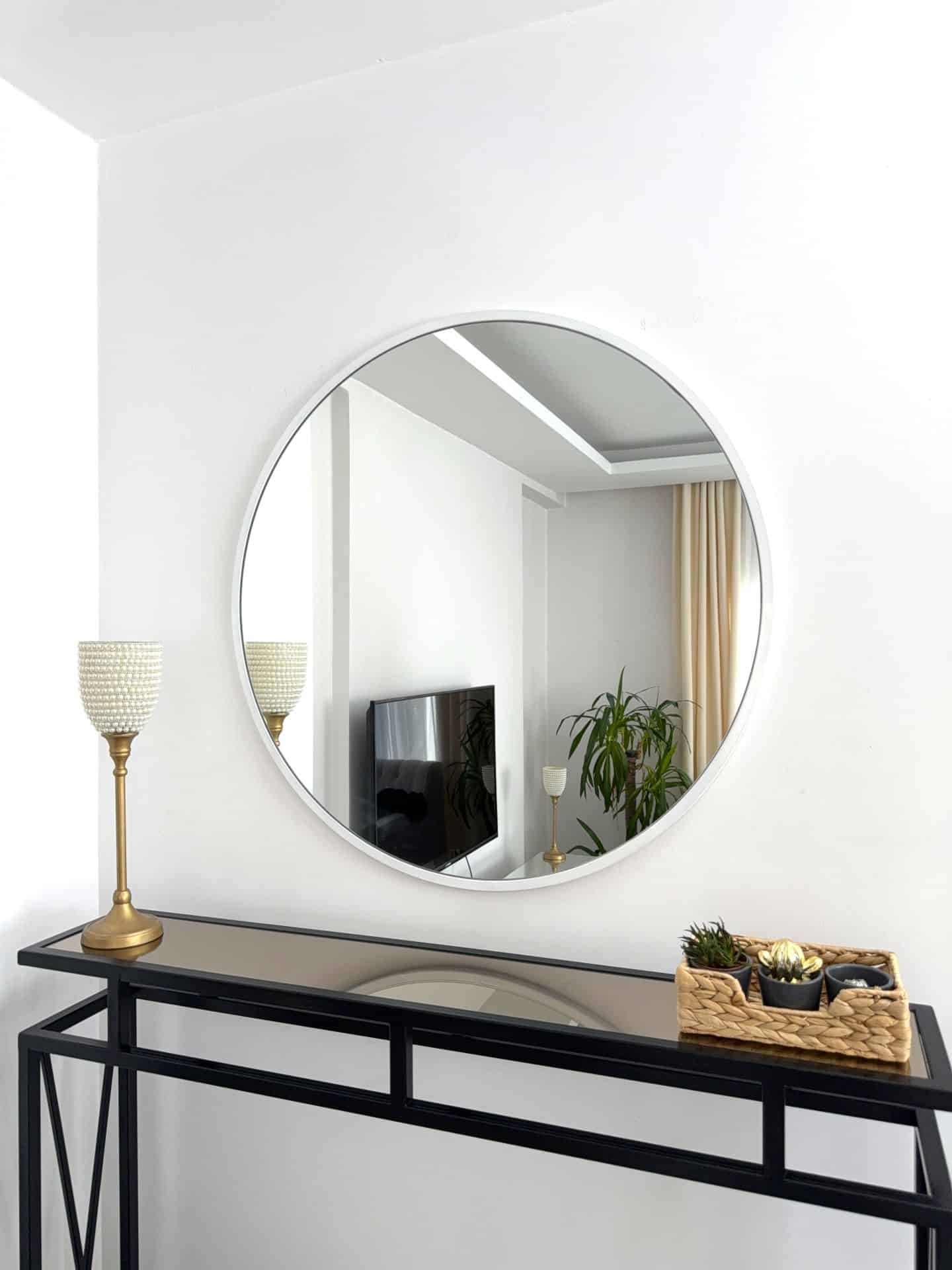 Runder Wandspiegel in 3 Farben, 80 cm