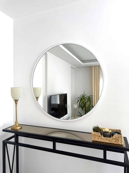 Runder Wandspiegel in 3 Farben, 80 cm