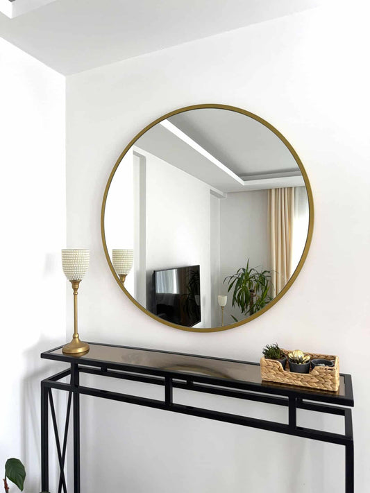 Runder Wandspiegel in 3 Farben, 90 cm