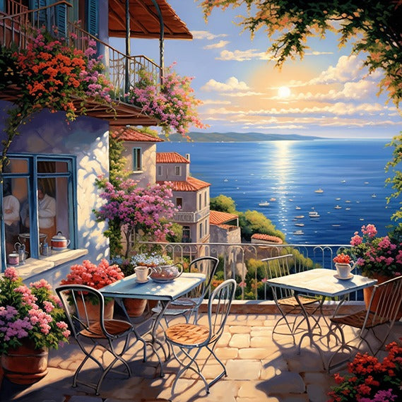 Leinwand mit Meerblick Motiv